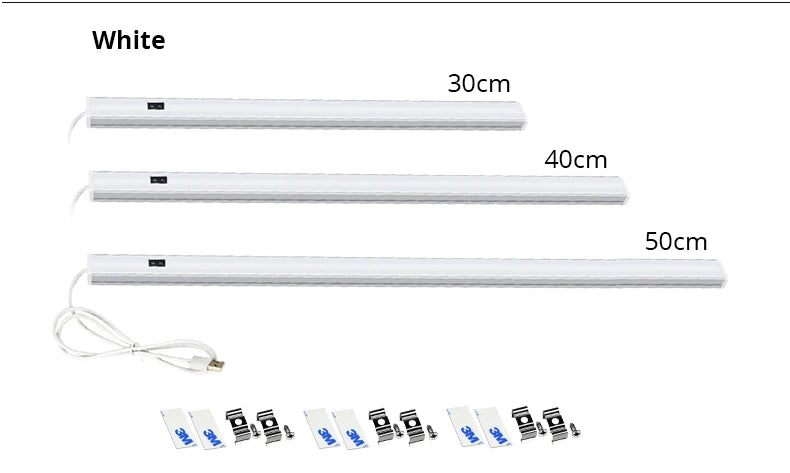 5V USB-betriebene intelligente LED-Küchenleuchte Handsensor Lampe Hintergrundbeleuchtung für Schrank Kleiderschränke Beleuchtung 30/40/50cm