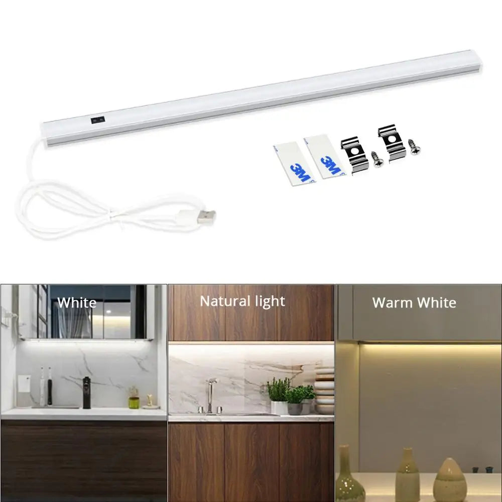 5V USB-betriebene intelligente LED-Küchenleuchte Handsensor Lampe Hintergrundbeleuchtung für Schrank Kleiderschränke Beleuchtung 30/40/50cm