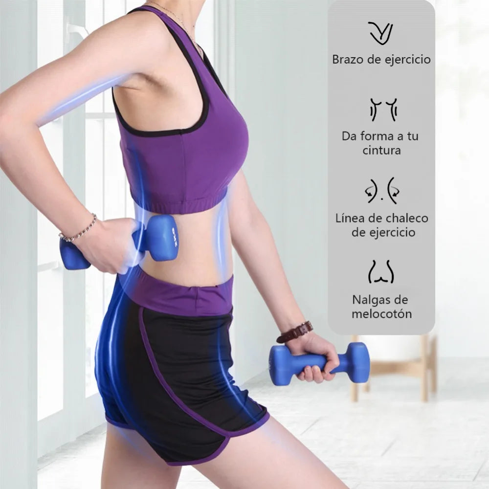 Juego de mancuernas de fitness antideslizantes de 2 kg, 2,5 kg, 3 kg para hombres y mujeres, pesas deportivas, equipo de musculación 2023