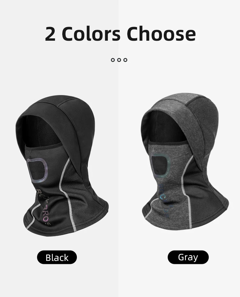 ROCKBROS Winter-Radmaske Fleece Thermo Warm Winddicht Fahrrad-Gesichtsmaske Sturmhaube Skimaske Angeln Skifahren Mütze Kopfbedeckung