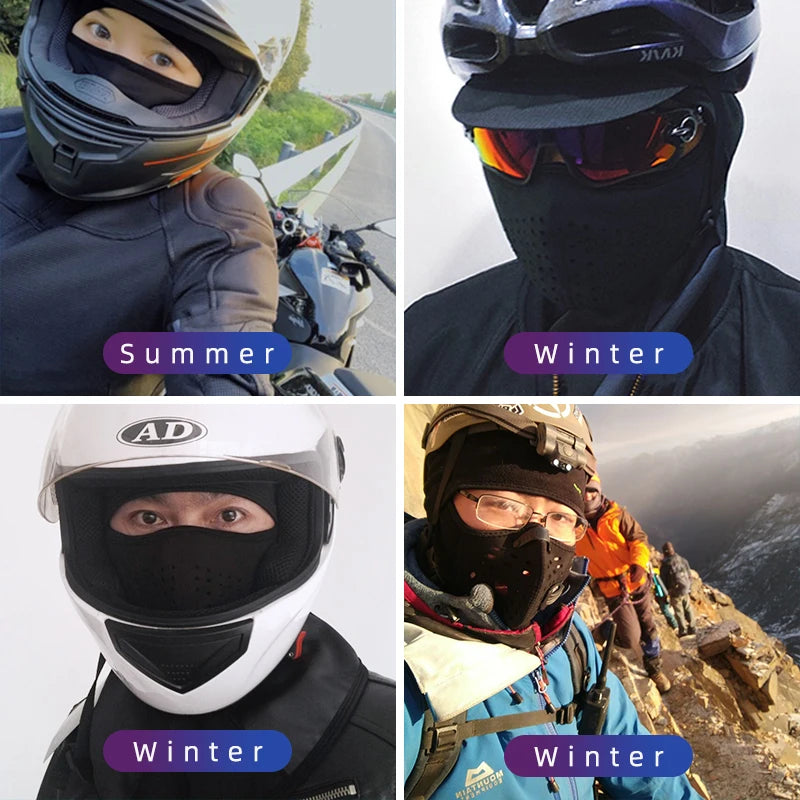 ROCKBROS Winter-Radmaske Fleece Thermo Warm Winddicht Fahrrad-Gesichtsmaske Sturmhaube Skimaske Angeln Skifahren Mütze Kopfbedeckung