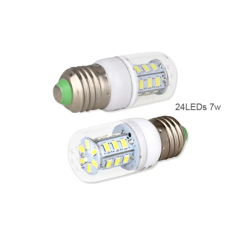 Lámpara LED E27 E14 SMD 5730 24 36 48 56 69 LED Luces LED Bombilla de maíz 7W 12W 15W 18W 20W Iluminación de araña de vela AC 220V