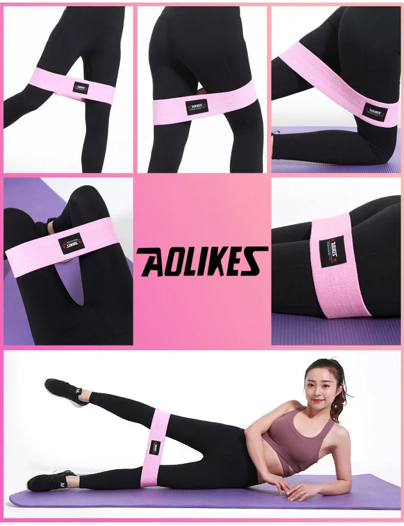 AOLIKES 1PCS Bandas de resistencia elásticas para glúteos, sentadillas, entrenamiento de glúteos, antideslizantes, banda gruesa, tiras de fitness, bucles de yoga