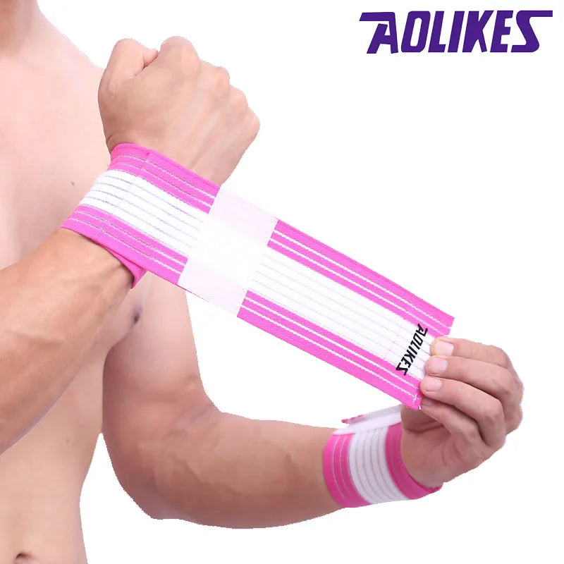 AOLIKES 1 Pcs cotton fitness elastic bandage hand wrist strap wrap sport wristband support gym wrist protector carpal tunnel