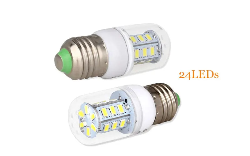Lámpara LED E27 E14 SMD 5730 24 36 48 56 69 LED Luces LED Bombilla de maíz 7W 12W 15W 18W 20W Iluminación de araña de vela AC 220V