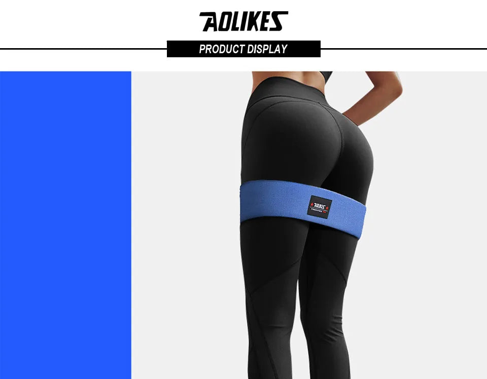 AOLIKES 1PCS Bandas de resistencia elásticas para glúteos, sentadillas, entrenamiento de glúteos, antideslizantes, banda gruesa, tiras de fitness, bucles de yoga