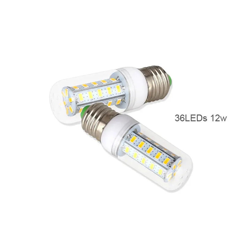 Lámpara LED E27 E14 SMD 5730 24 36 48 56 69 LED Luces LED Bombilla de maíz 7W 12W 15W 18W 20W Iluminación de araña de vela AC 220V