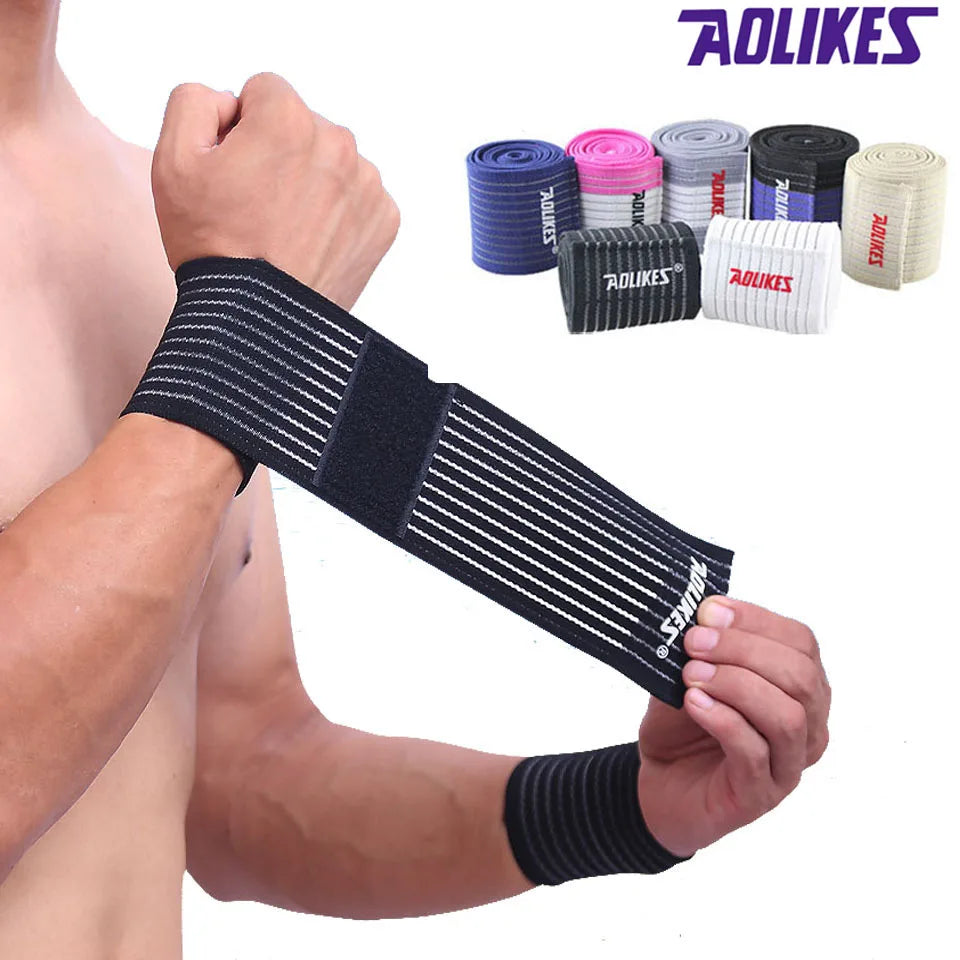 AOLIKES 1 Stück Baumwoll Fitness-Verband elastische Handgelenkbandage Handgelenk Wickel Sport Handgelenkstütze Fitnessstudio Handgelenkschutz Karpaltunnel