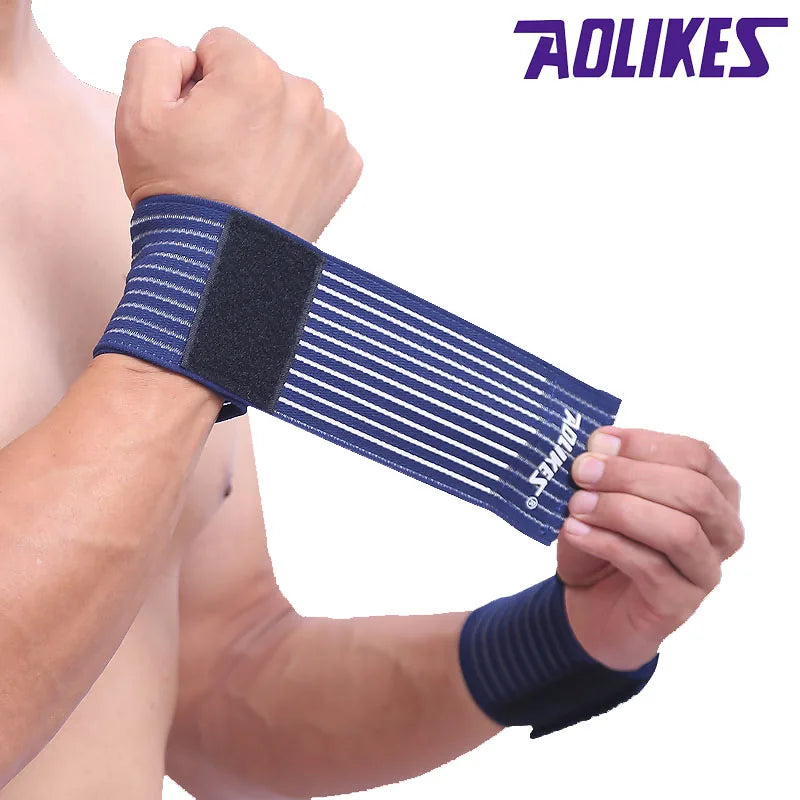 AOLIKES 1 Stück Baumwoll Fitness-Verband elastische Handgelenkbandage Handgelenk Wickel Sport Handgelenkstütze Fitnessstudio Handgelenkschutz Karpaltunnel