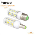 Lámpara LED E27 E14 SMD 5730 24 36 48 56 69 LED Luces LED Bombilla de maíz 7W 12W 15W 18W 20W Iluminación de araña de vela AC 220V