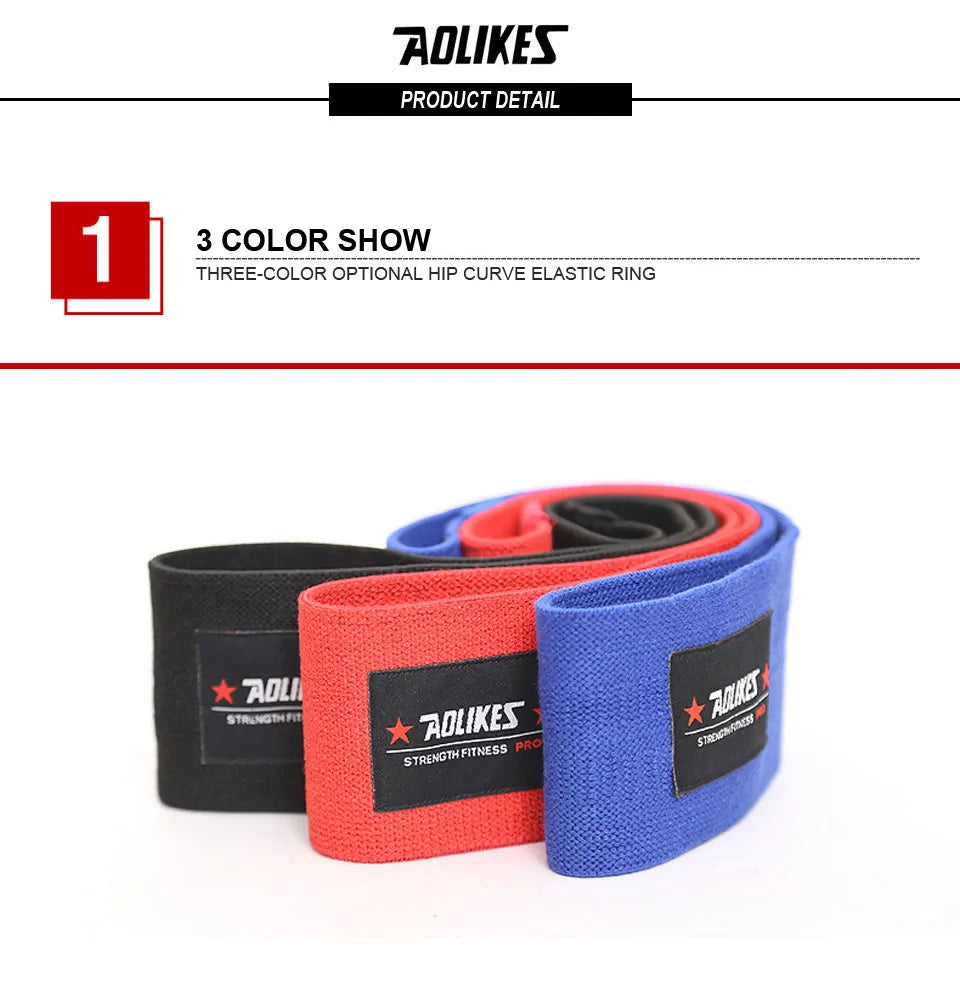 AOLIKES 1PCS Bandas de resistencia elásticas para glúteos, sentadillas, entrenamiento de glúteos, antideslizantes, banda gruesa, tiras de fitness, bucles de yoga