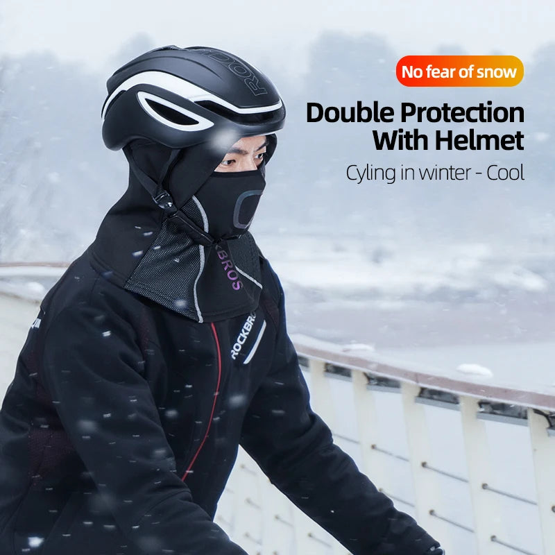 ROCKBROS Winter-Radmaske Fleece Thermo Warm Winddicht Fahrrad-Gesichtsmaske Sturmhaube Skimaske Angeln Skifahren Mütze Kopfbedeckung