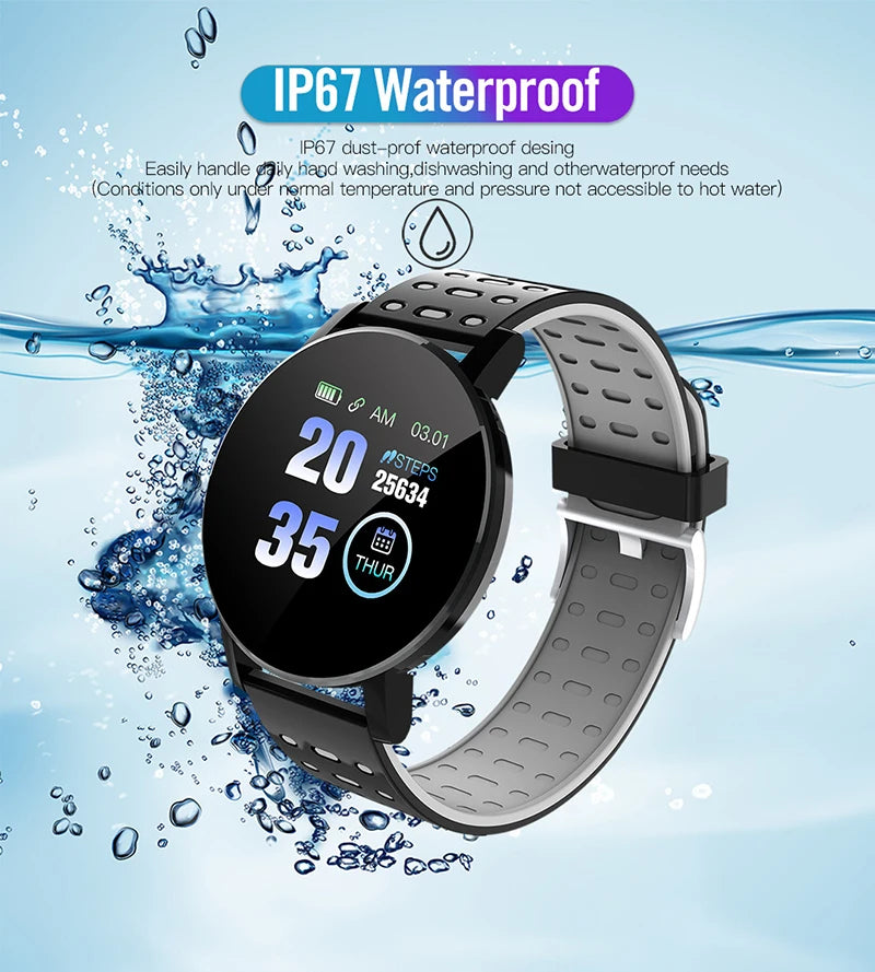 Smartwatch LED Digitaluhr Wasserdichte Smartwatch 1,44" Bildschirm Full Touch Smartband Herzfrequenzmesser Fitness Tracker Uhr