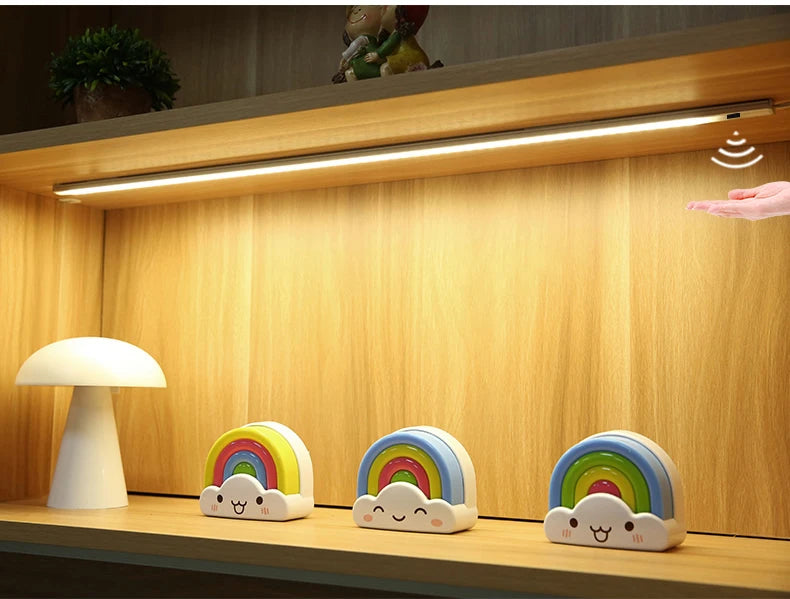 5V USB-betriebene intelligente LED-Küchenleuchte Handsensor Lampe Hintergrundbeleuchtung für Schrank Kleiderschränke Beleuchtung 30/40/50cm