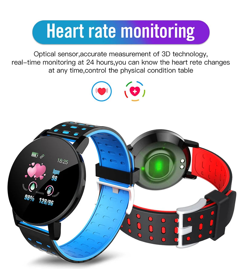 Smartwatch LED Digitaluhr Wasserdichte Smartwatch 1,44" Bildschirm Full Touch Smartband Herzfrequenzmesser Fitness Tracker Uhr