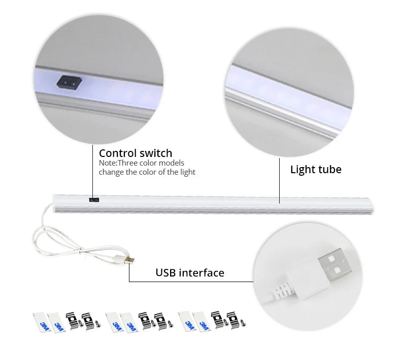 5V USB-betriebene intelligente LED-Küchenleuchte Handsensor Lampe Hintergrundbeleuchtung für Schrank Kleiderschränke Beleuchtung 30/40/50cm