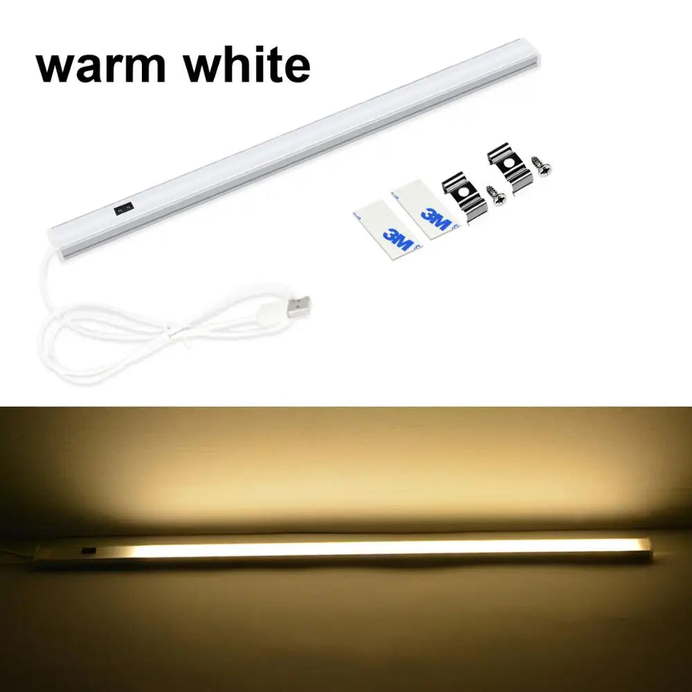5V USB Powered Smart LED Kitchen Light Hand Sweep Sensor Lamp Backlight for Cabinet Wardrobes Cupboard Lighting 30/40/50cm