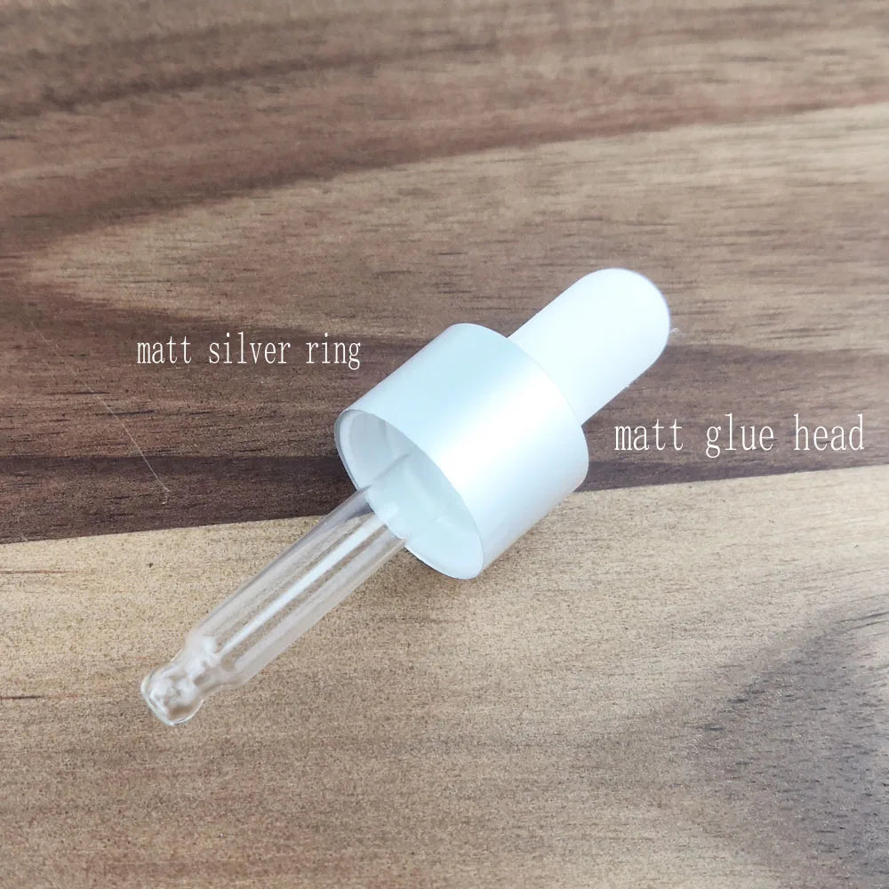 Nachfüllbare Tropfflasche/Pipette aus klarem Glas mit silberner Kappe zum Nachfüllen von Massageölen, Aromatherapie-Flüssigkeit, Essenz/Serum, Hautpflege