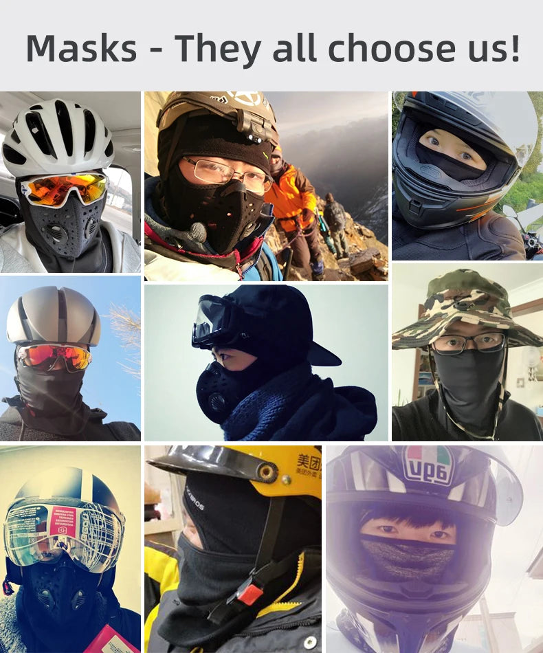 ROCKBROS Winter-Radmaske Fleece Thermo Warm Winddicht Fahrrad-Gesichtsmaske Sturmhaube Skimaske Angeln Skifahren Mütze Kopfbedeckung