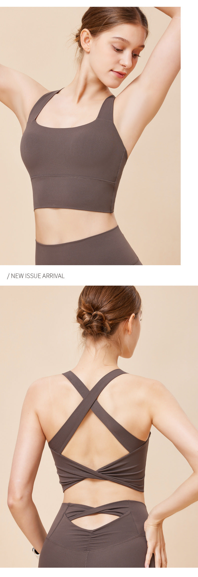 JHJN Damen-Sport-BH, nahtlos, hoher Halt, sexy Yoga-Fitness-Tops, einfarbige Unterwäsche, Push-Up-Sportbekleidung, Damen-Tanktops