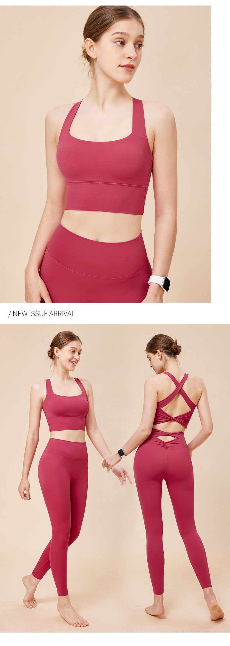 JHJN Damen-Sport-BH, nahtlos, hoher Halt, sexy Yoga-Fitness-Tops, einfarbige Unterwäsche, Push-Up-Sportbekleidung, Damen-Tanktops