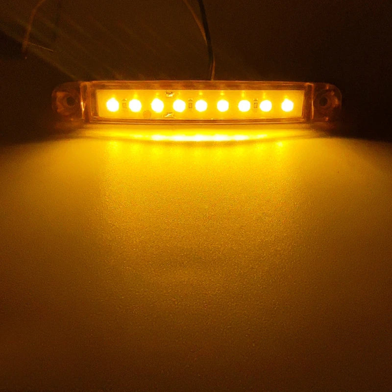 4PCS 9 LED Waterproof Side Warning Light Multicolor Truck Trailer Bus Van Lorry Width Lamp Signal Marker Bulb Lamp 12V 24V