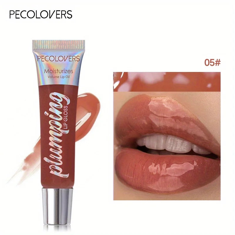 Glitzerndes Lippenöl Getönt Für Volleren Lippeneffekt, Kollagen-Lipgloss, Feuchtigkeitsspendende Lippenpflege Extreme Volumen Lippenessenz Lippenverstärker
