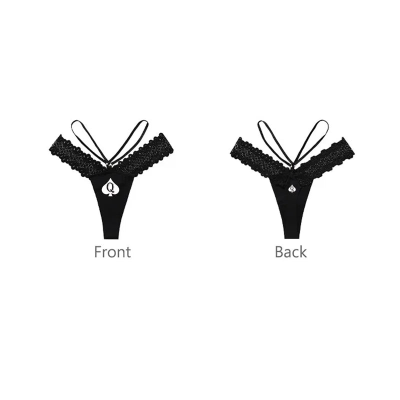 Q Spades Druck Sexy Damen Unterwäsche Heiße Ehefrau Königin Sport Fitness Nahtlose Mädchenhöschen Niedrige Taille Damen Strings