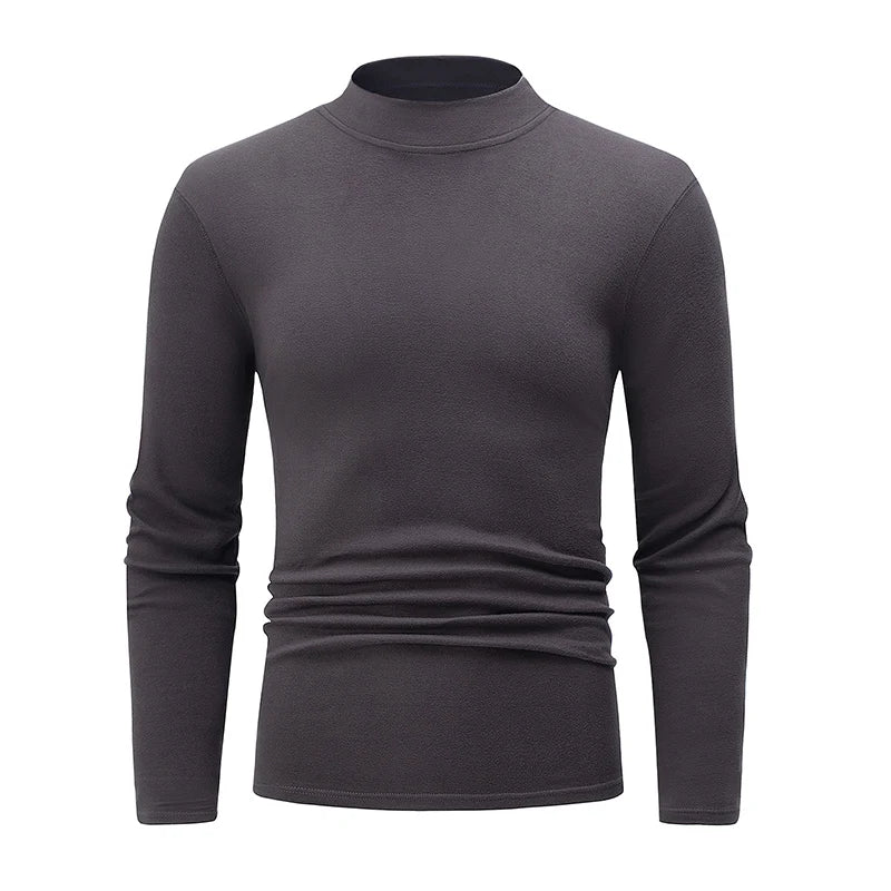 1/2 Stück Herbst und Winter Herren Halb-Stehkragen Modisches Basis Langarmshirt Einfarbiges Freizeit Sport Fitness Warmes T-Shirt