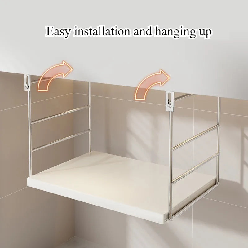 Kitchen Microwave Oven Shelf Wall Mounted Oven Rice Cooker Multifunctional Hanging Cabinet Bracket Free Punching Storage Rack