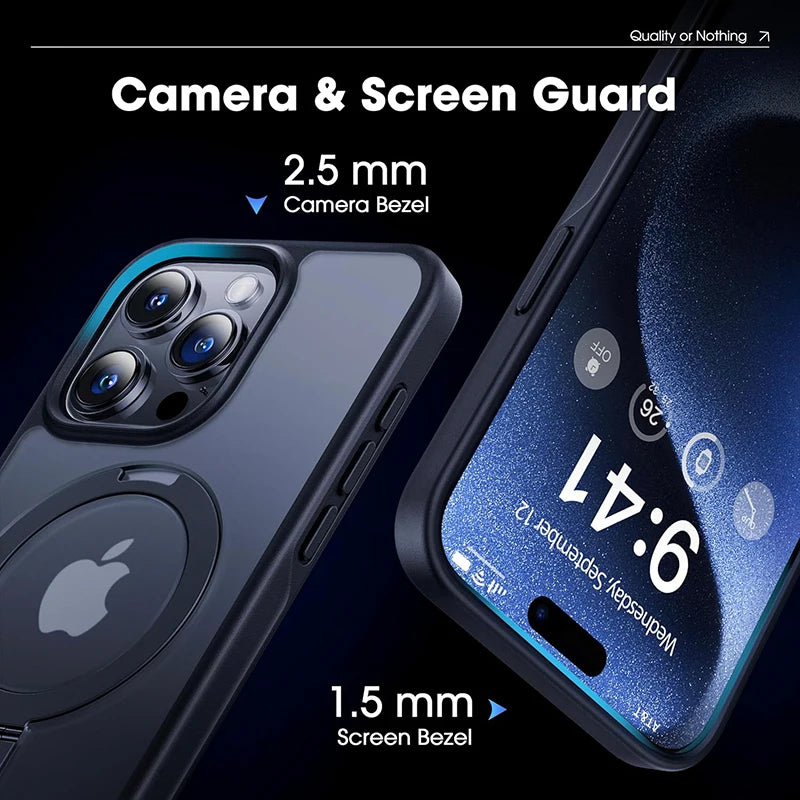 Durchsichtige magnetische Handyhülle mit Ring-Ständer für iPhone 16 15 14 Pro Max Plus 13 12 11 Handyhüllen Slim Cover