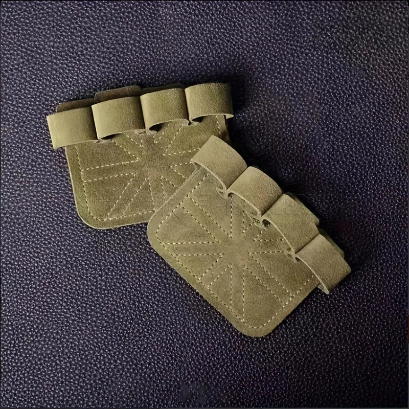 2 pares de guantes de fitness para dominadas | Protección de palma de cuero vacuno multicolor | Agarre antideslizante y resistente al desgaste