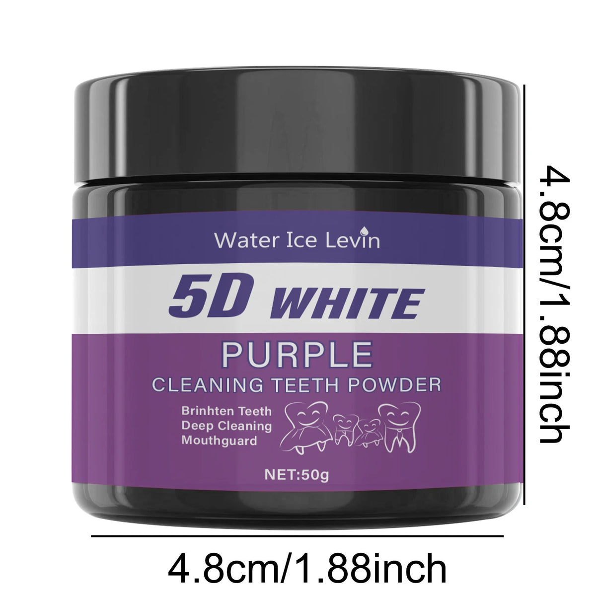 Purple Tooth Cleaning Powder - Sulfate-Free, Deep Cleaning and Polishing, Whitens Teeth in 5 Days, Portable for Daily Use and Travel