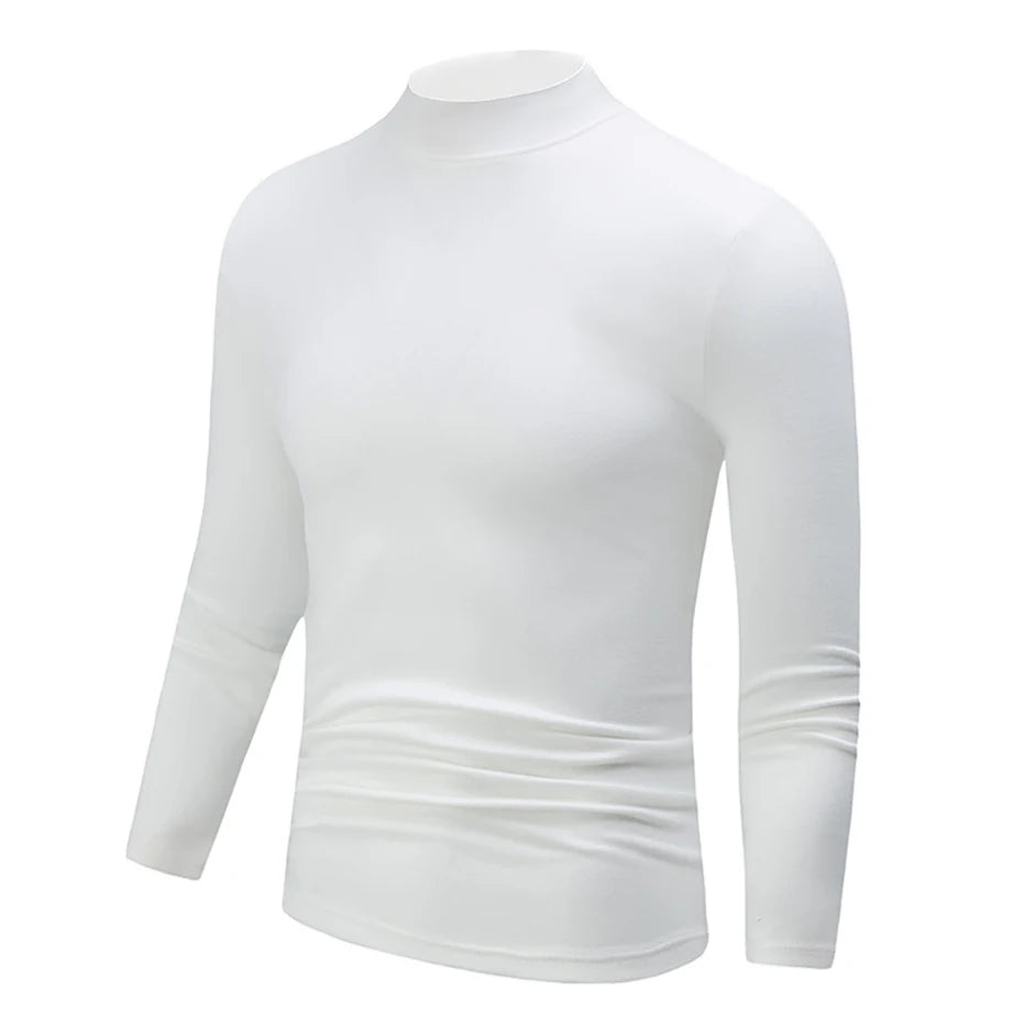 1/2 Stück Herbst und Winter Herren Halb-Stehkragen Modisches Basis Langarmshirt Einfarbiges Freizeit Sport Fitness Warmes T-Shirt