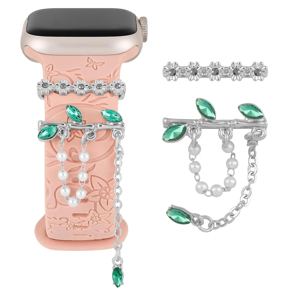 Charms for Apple Watch Band Series 9 8 7 6 5 4 SE 38 42 40 49 41 45 44 mm Decorative Ring Galaxy Watch 4 5 6 7 Strap Accessories