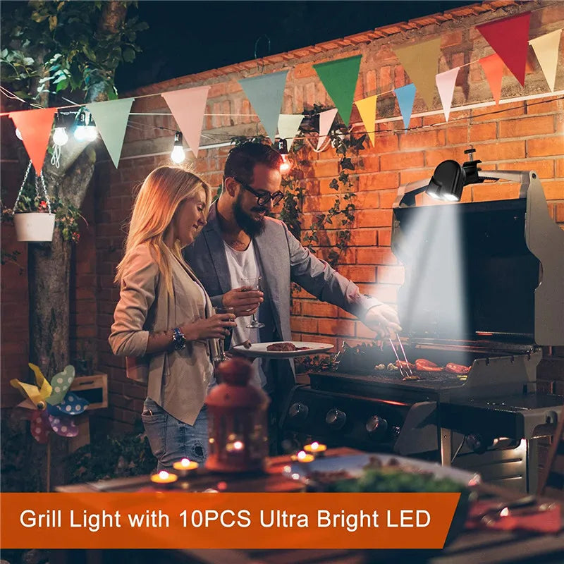 Tragbare BBQ Grillleuchte LED-Licht Taschenlampe Beleuchtungslampe mit Griffhalterungsclip für Barbecue Grillen Outdoor-Zubehör