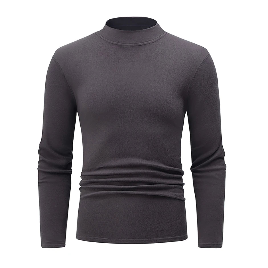 1/2 Stück Herbst und Winter Herren Halb-Stehkragen Modisches Basis Langarmshirt Einfarbiges Freizeit Sport Fitness Warmes T-Shirt