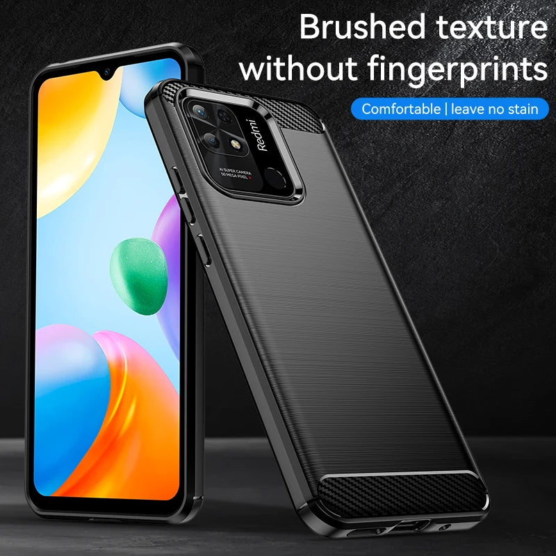 Para Xiaomi POCO C40 Funda para POCO C40 X4 M4 Pro F4 M3 X3 M5 M5S Funda Protectora Fibra TPU Silicona Armadura Goma POCO C40 Cubierta