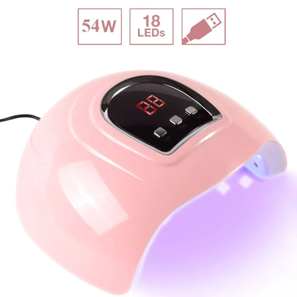 54W 18 Led Lights Dryer For Manicure Ultraviolet Lamp Nail Tools Machine Uv Professional Material Nails Drying Dry Heat Lamps