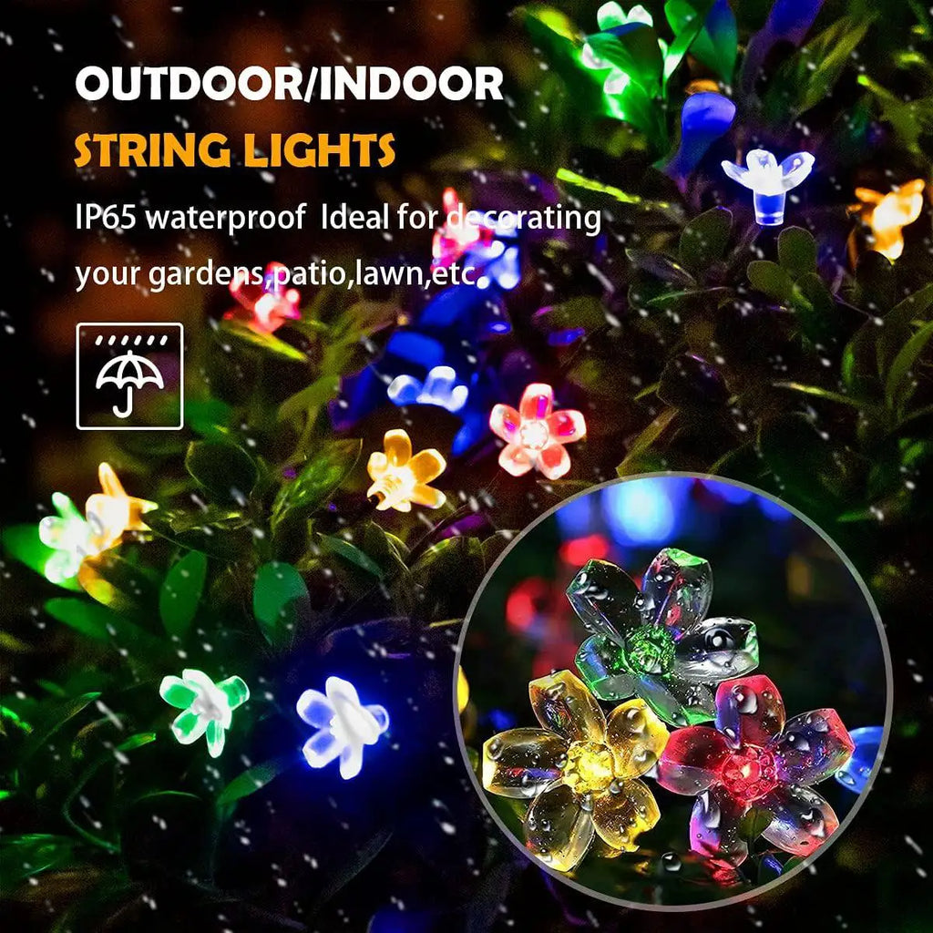 1 Stk Solar Lichterkette Blumen Outdoor Wasserdicht 20/30/50/100 LED Lichterkette für Garten Zaun Terrasse Hof Weihnachtsbaum Deko