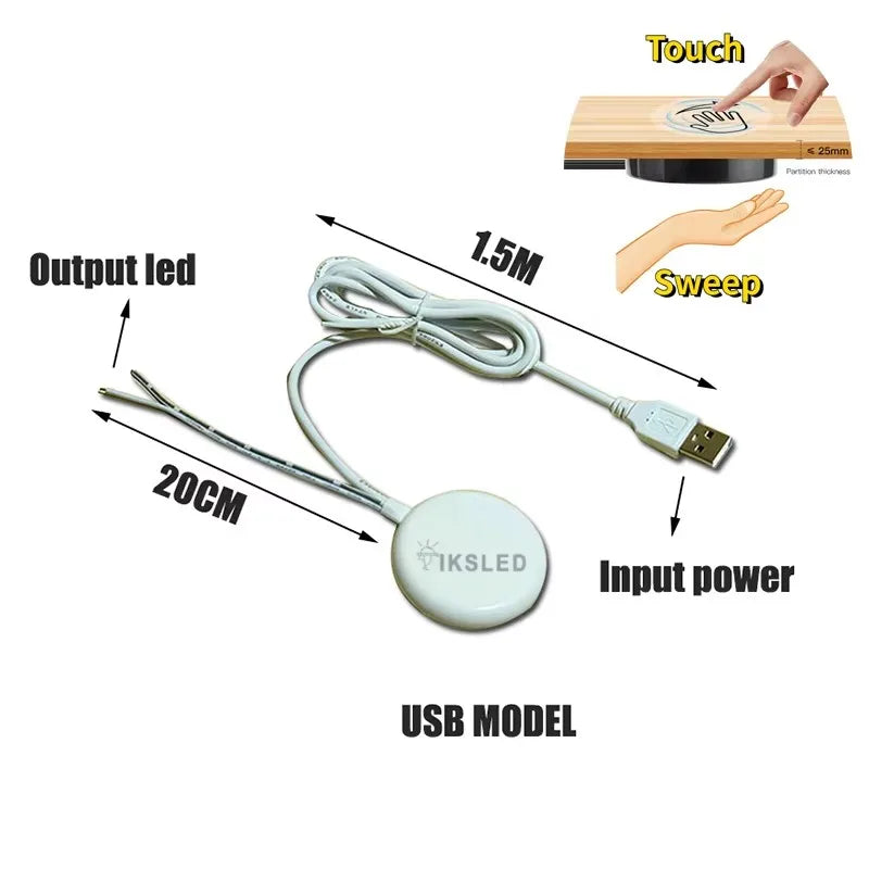 "Hand-Sweep Induction Switch for Partitions, DC3.7-24V, 3CM Wood Penetration, Easy to Instal