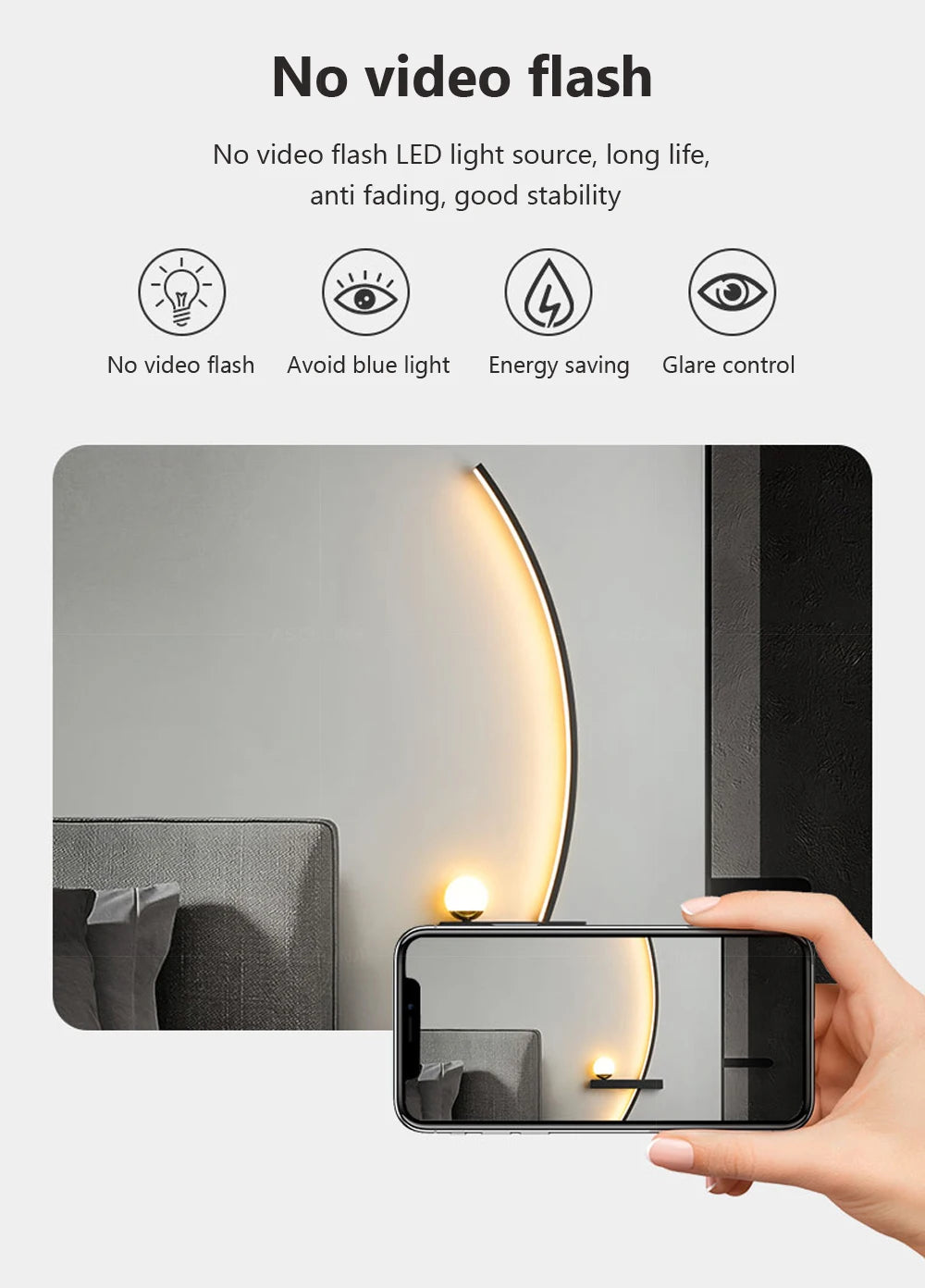 LED Wandlampe 55/105CM Smarte Fernbedienung Links Rechts Beleuchtung Wandleuchte Schlafzimmer Nachttisch Wohnzimmer Zuhause LED Lichter Leuchte