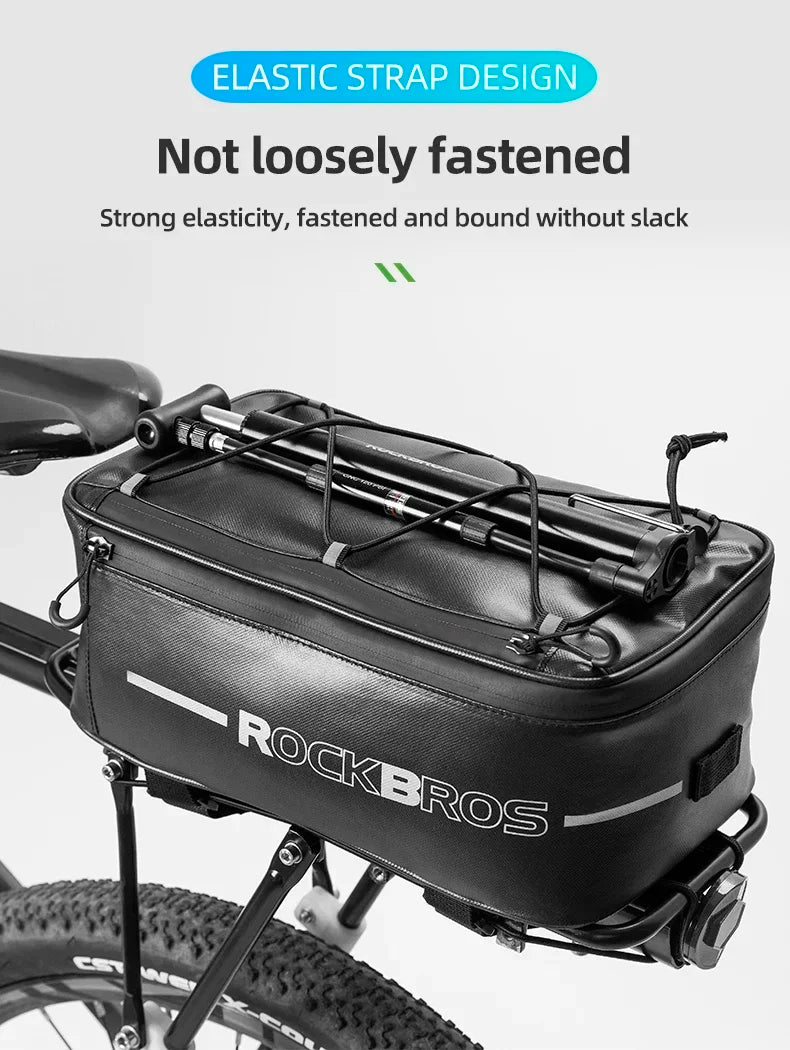 ROCKBROS Fahrradtasche 2-in-1 Reisefotografie Sport Fitness Umhängetasche PU Fahrradgepäckträger Rücksitz Aufbewahrungsbox Fahrradausrüstung