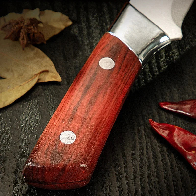 Küchenausbeinmesser Edelstahl Fleischermesser Obstschälmesser ABS-Griff Schweinefleisch Rindfleisch Schaf Fisch Schneidemesser mit Abdeckung