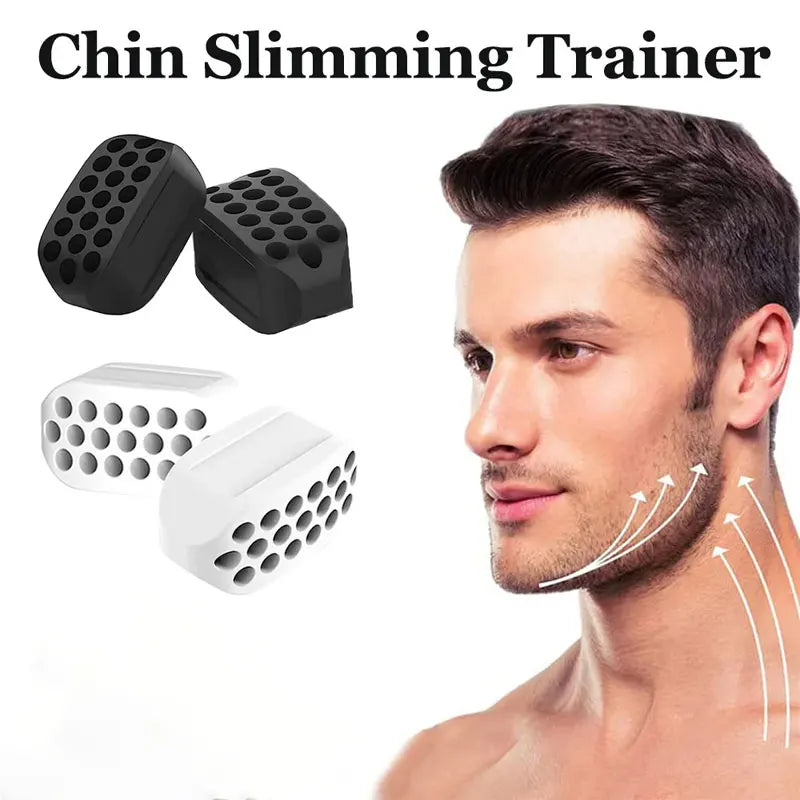 2 St. Silikon-Kinnlinien-Trainer, Gesichtsmuskeltrainer, Kautrainer, Gesichts-Schlankheits-Fitnessgerät, lebensmittelechtes Silikon