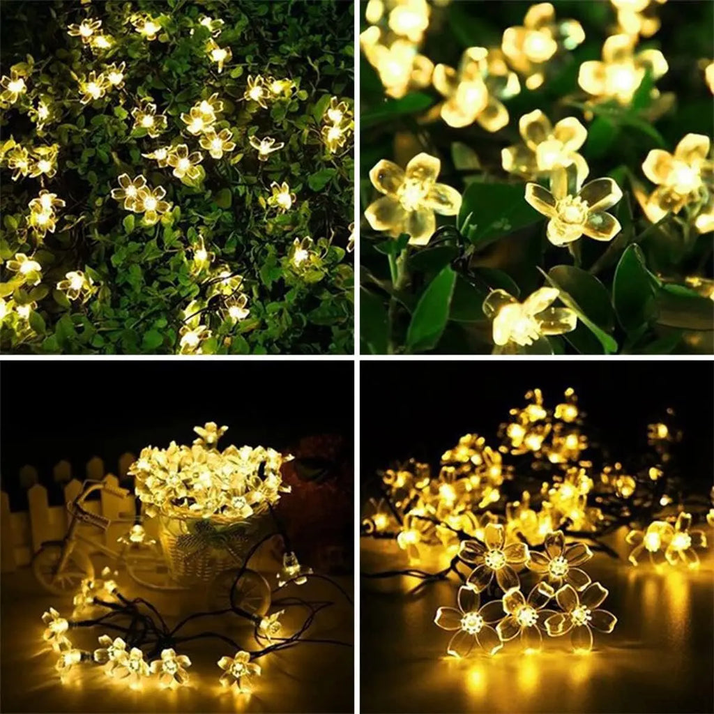 1 Stk Solar Lichterkette Blumen Outdoor Wasserdicht 20/30/50/100 LED Lichterkette für Garten Zaun Terrasse Hof Weihnachtsbaum Deko