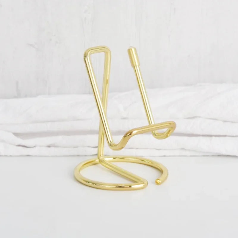 Niedlicher Kartenhalter Gold Metall Papier Organizer Büroklammer Display Büro Business für Männer & Frauen Mode Desktop Deko