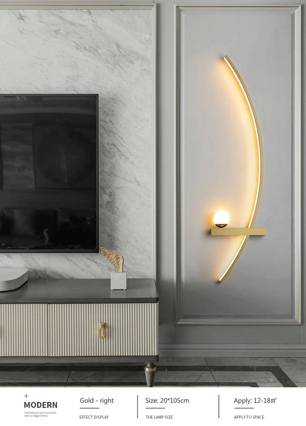 LED Wandlampe 55/105CM Smarte Fernbedienung Links Rechts Beleuchtung Wandleuchte Schlafzimmer Nachttisch Wohnzimmer Zuhause LED Lichter Leuchte