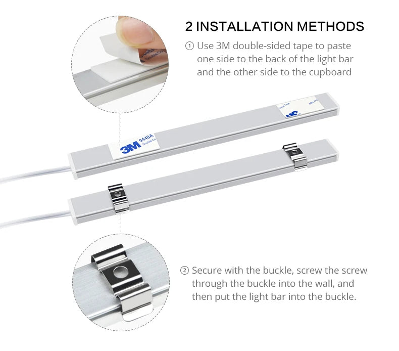 USB Küchen-LED-Beleuchtung Unterschranklampe Berührungsloser Handwellensensor-Schalter für Schrankregale Werkbank Kleiderschrank Schreibtisch
