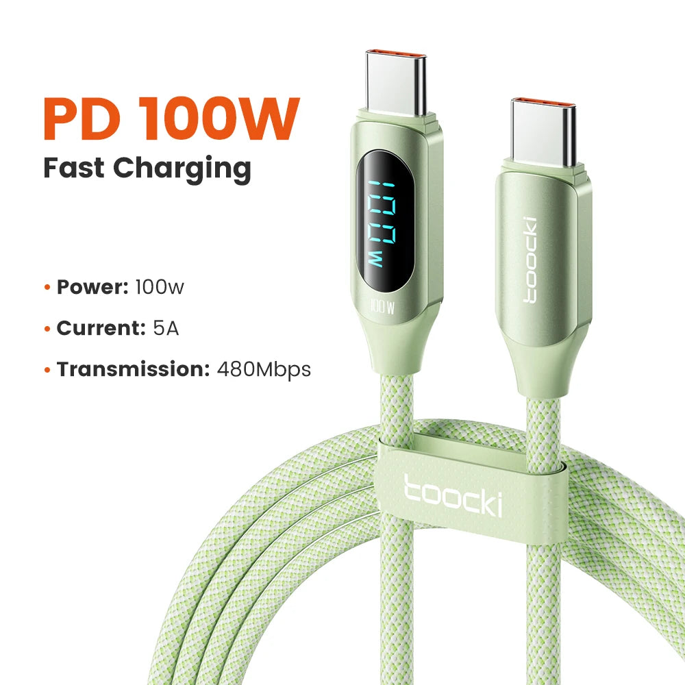 Toocki 100W USB-C Charging Cable with Display